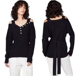 Derek Lam 10 Crosby Black Cold Shoulder Sweater NWT  (J-1)